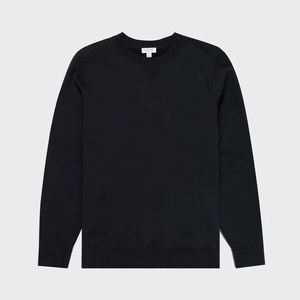 Sunspel Loopback Sweatshirt (black/dark-grey)